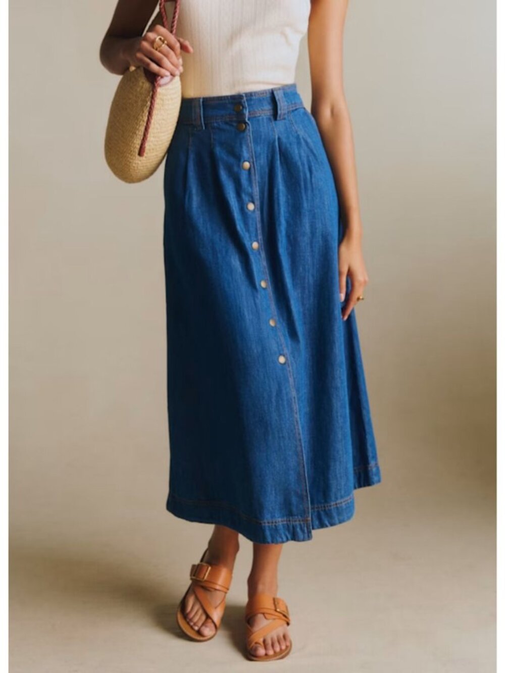 Sezane Clarine Skirt Denim Size 34/ US 2